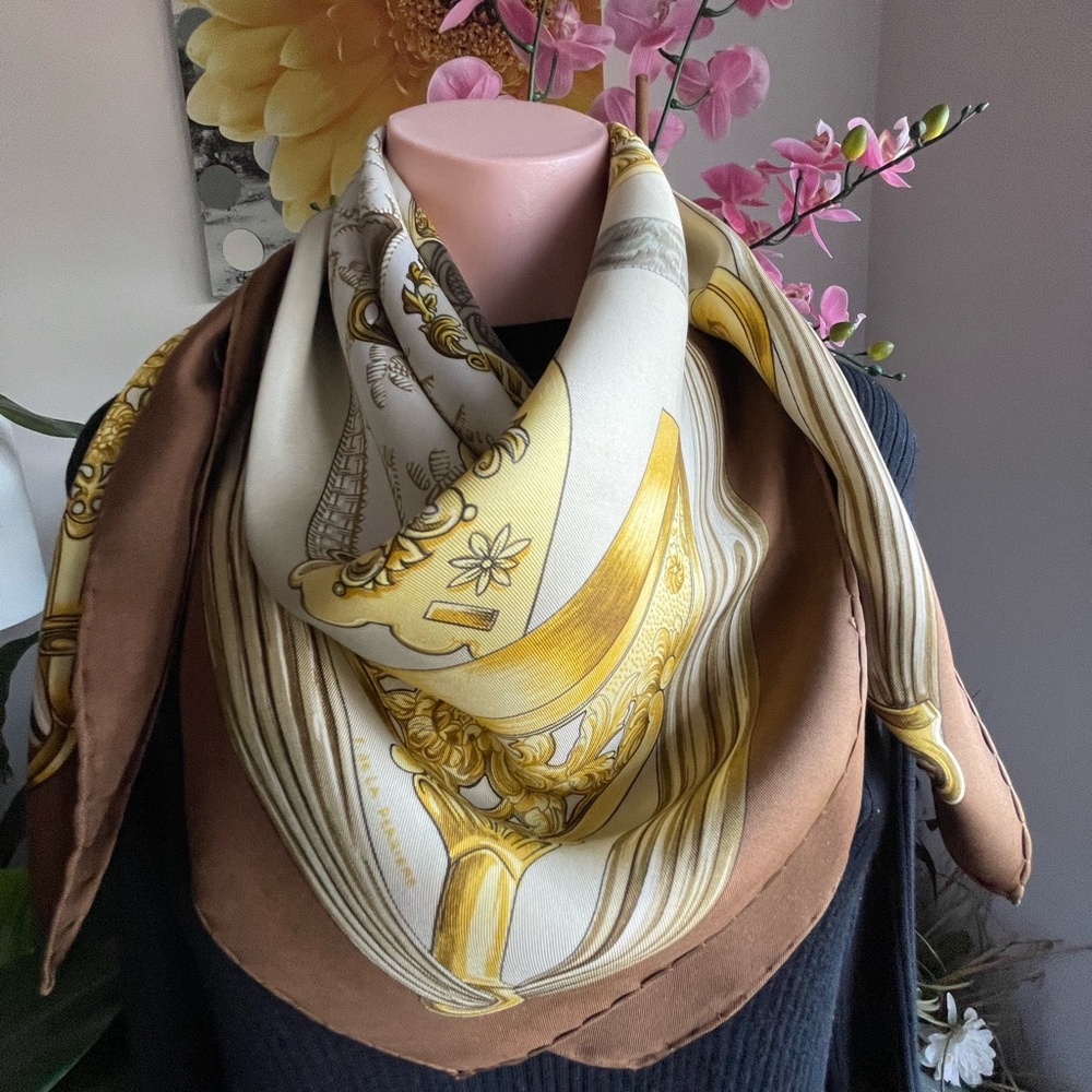 Hermès Silk Scarf Etriers By Francoise De La Perriere. - Picture 4 of 16